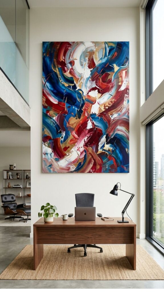 8. Decorate With Oversized Artwork