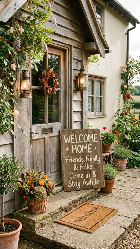 8. Display a Charming Welcome Sign