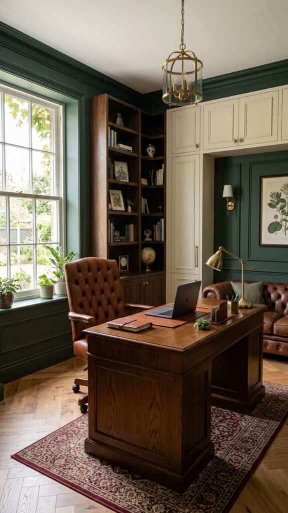 8. Forest Green for a Rich and Grounded Office