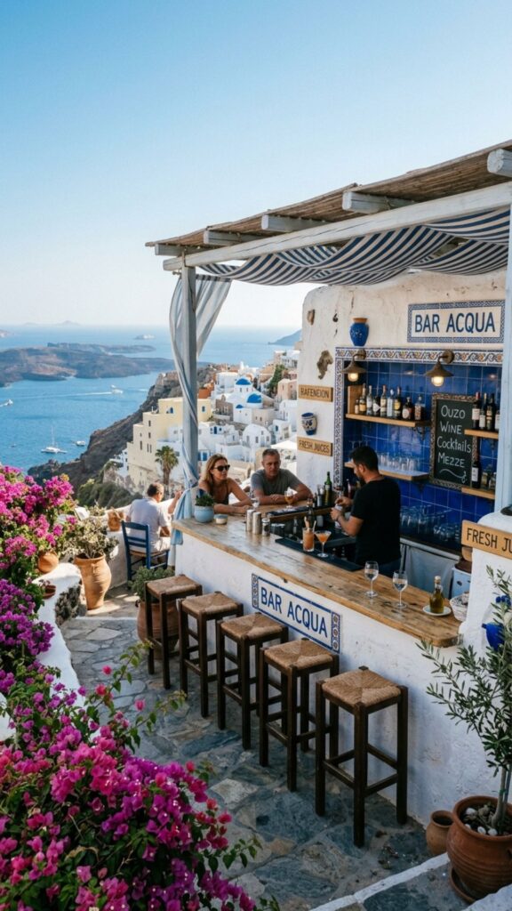 8. Greek Island Whitewashed Bar