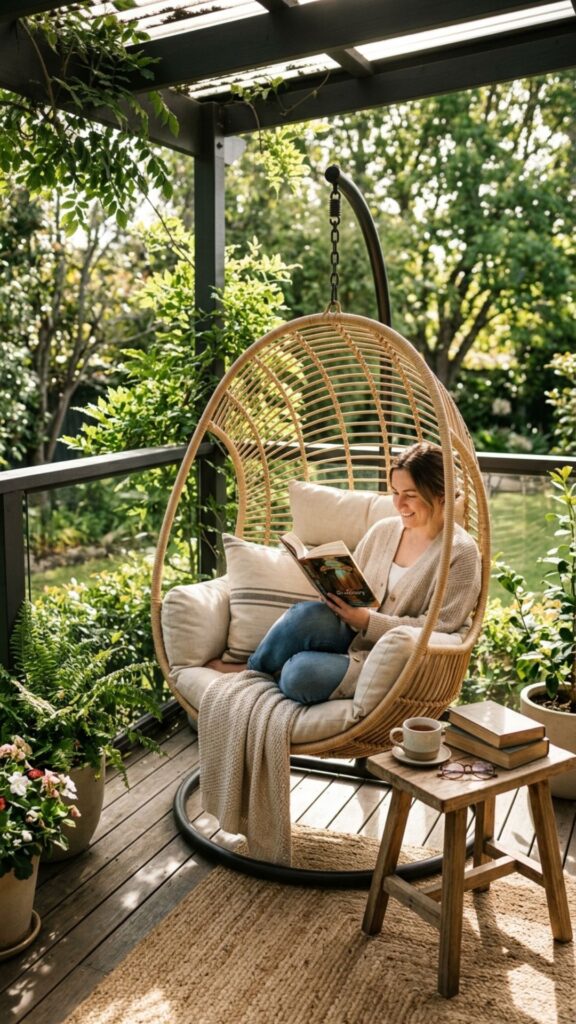 8. Hanging Egg Chairs