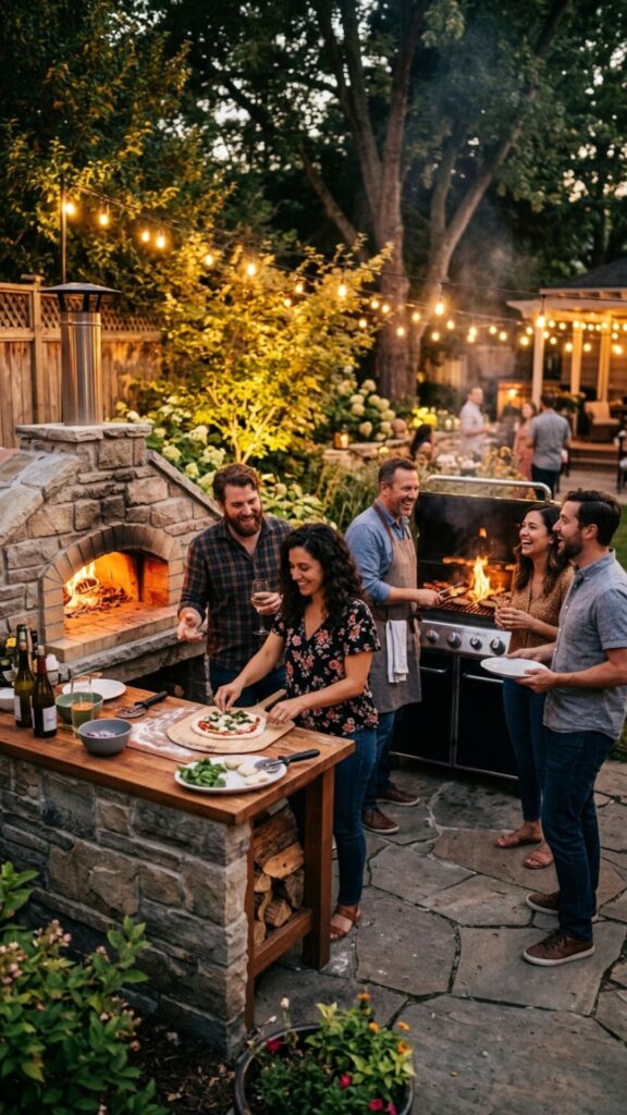 8. Include a Pizza Oven for Entertaining