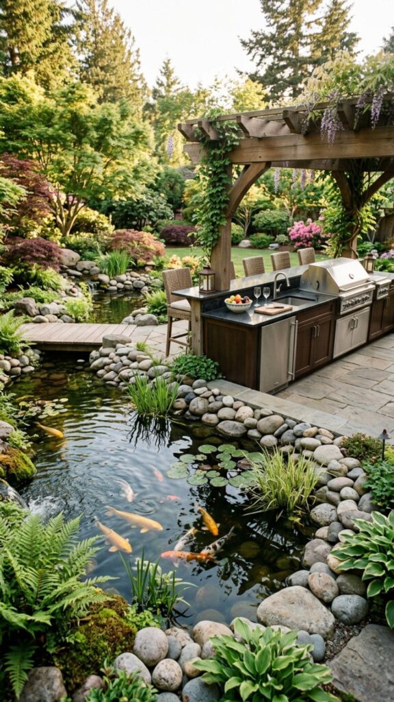 8. Incorporate a Koi Pond or Water Feature