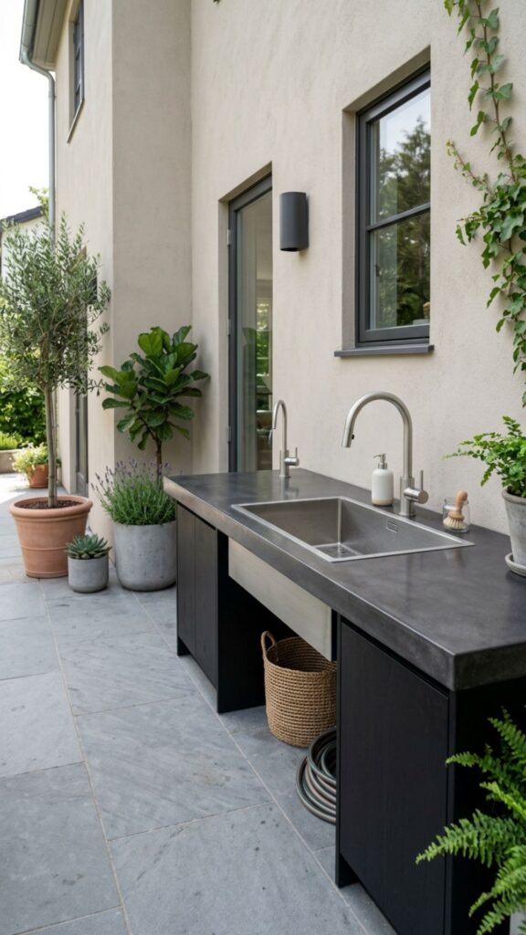 8. Integrated Sink and Water Feature