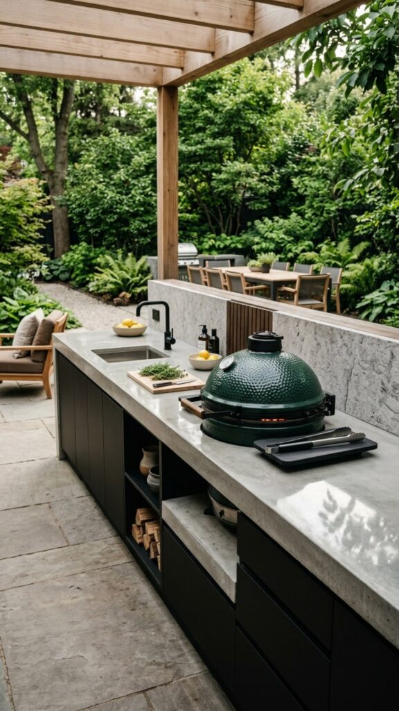 8. Modern Concrete Countertop — Sleek and Tough
