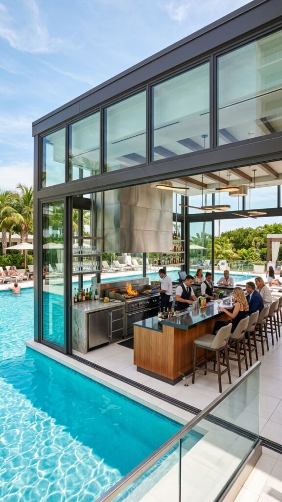 8. Poolside Enclosed Bar and Grill