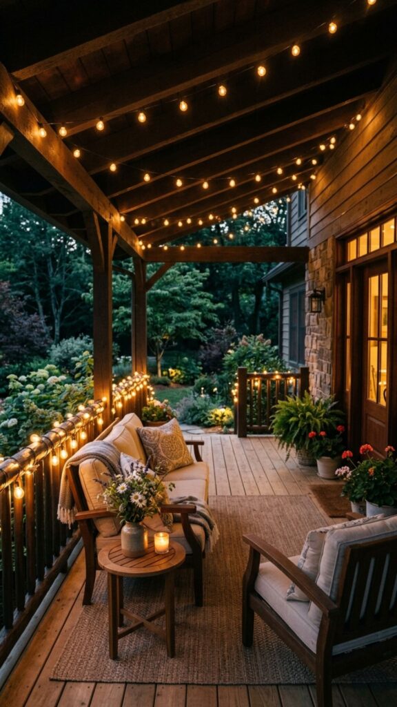 8. String Up Warm Outdoor Lighting