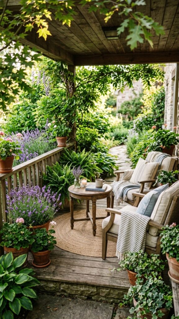 8. Style Greenery Around Your Seating Area