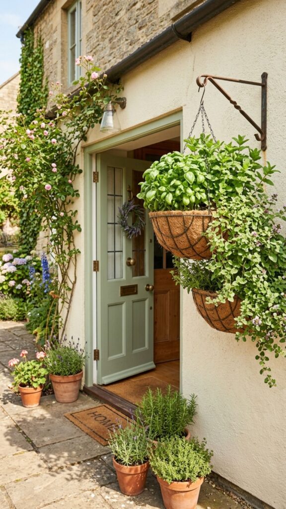 8. Use Hanging Herbs for Beauty and Flavor