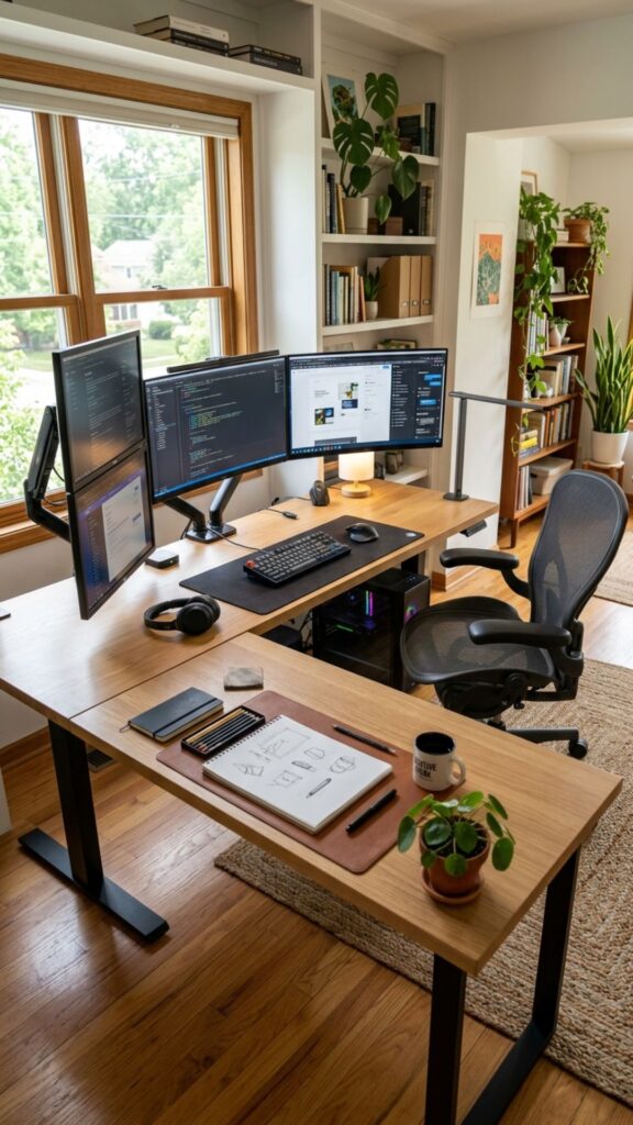 8. Use a Corner Desk for Maximum Screen Space