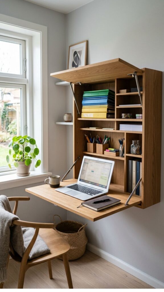 8. Use a Fold-Down Desk
