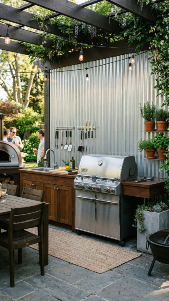 9. A Corrugated Metal Feature Wall