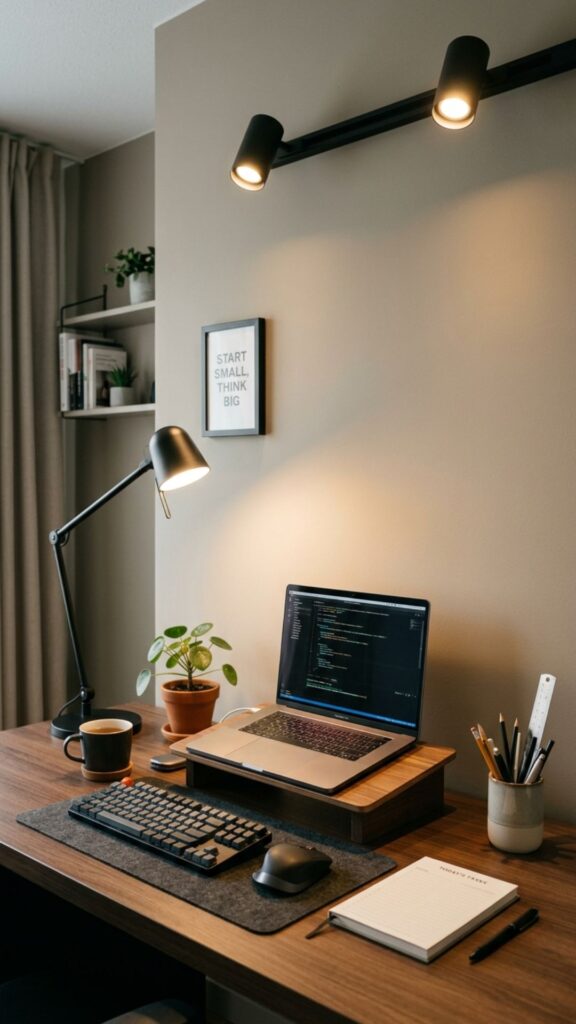 9. Add Proper Lighting for Better Productivity
