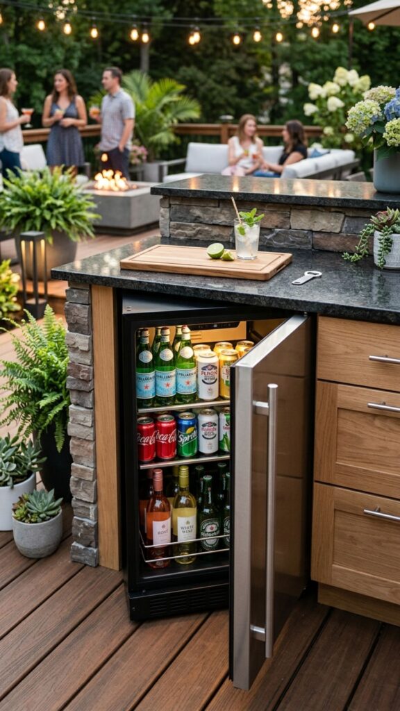 9. Add a Mini Fridge or Beverage Cooler
