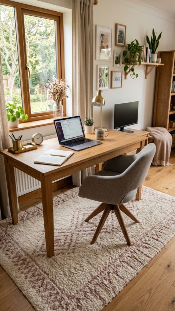 9. Add a Soft Rug Under the Workspace