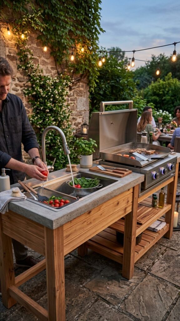 9. Add an Outdoor Sink for Easy Cleanup
