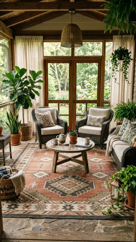 9. An Indoor-Outdoor Rug to Anchor the Space