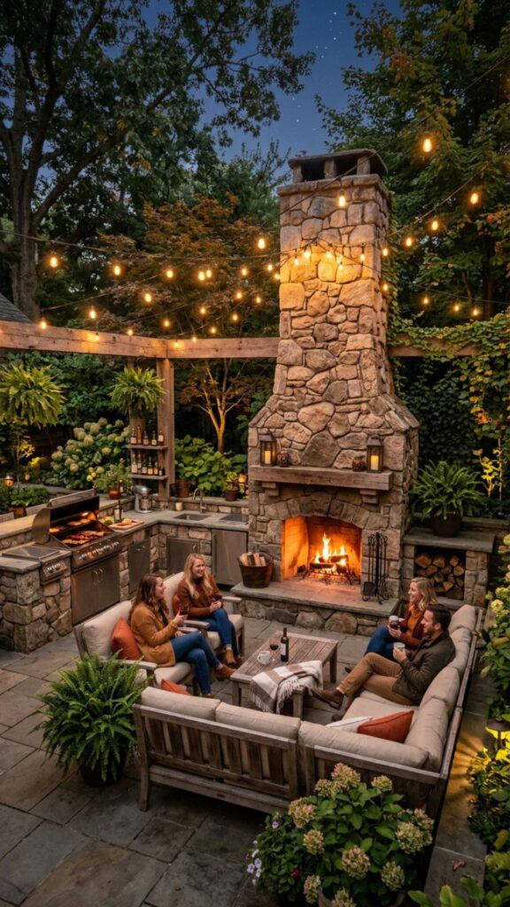 9. Build a Fireplace for Year-Round Use