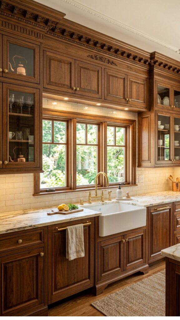 9. Cabinets With Decorative Crown Molding