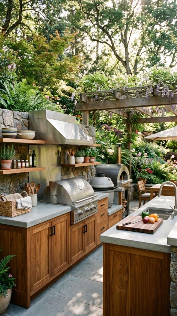 9. Choose Warm Teak Wood Cabinetry