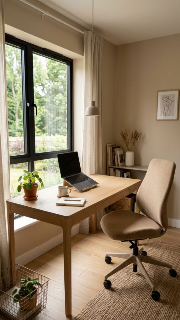 9. Choose a Light Brown Minimalist Office