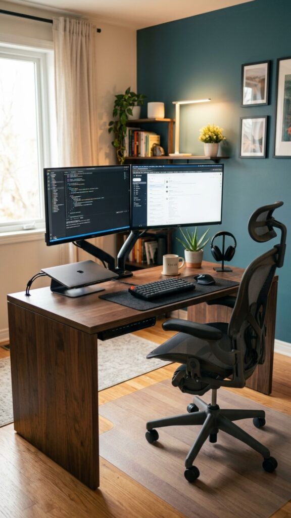 9. Create a Dual-Monitor Angled Workstation