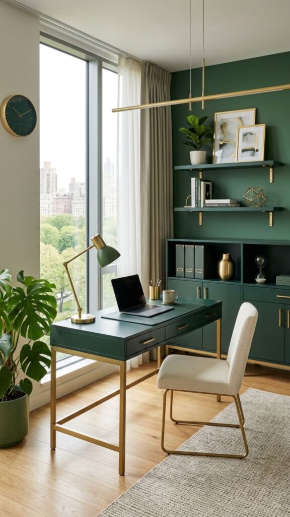 9. Create a Modern Green and Gold Office
