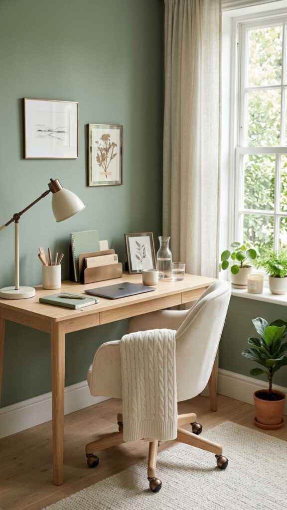 9. Create a Sage Green Office Corner
