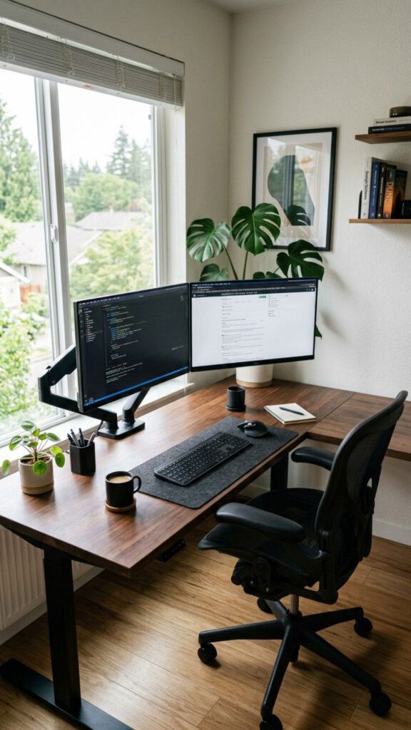 9. Create a Two-Monitor Corner Workstation