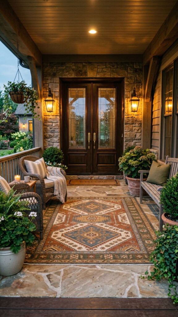 9. Define the Space With a Porch Rug