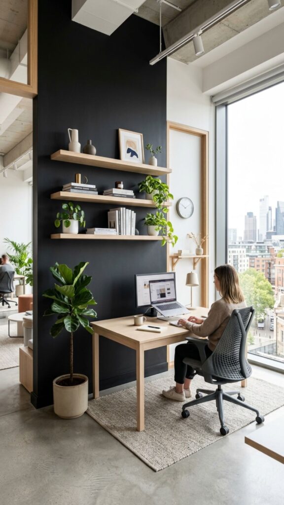 9. Design a Black Accent Wall for Modern Style