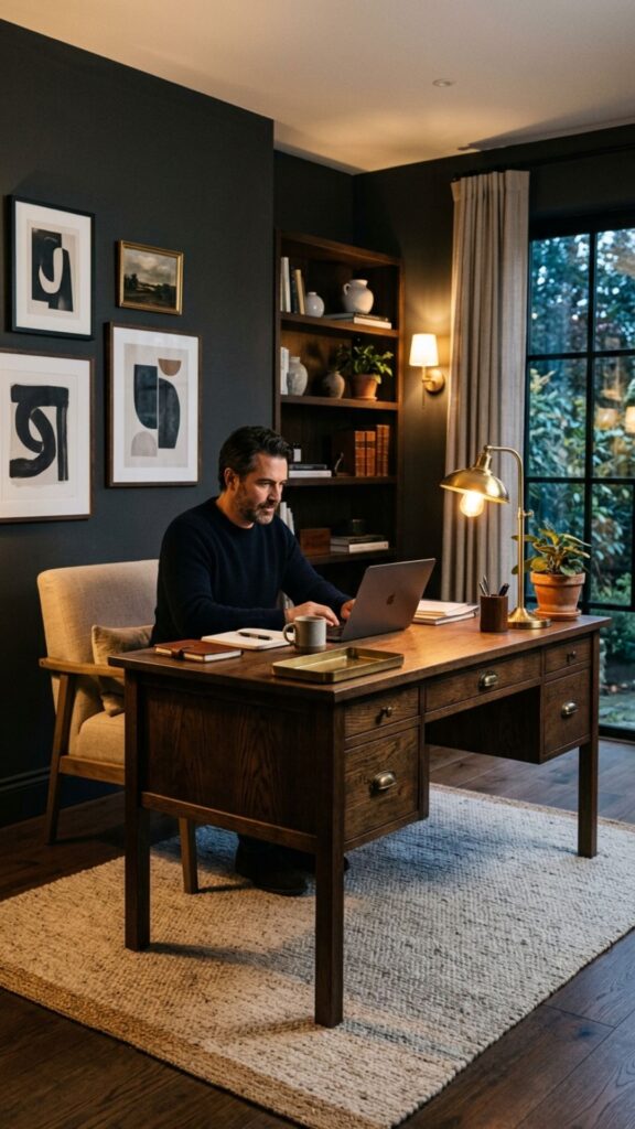 9. Design a Moody Dark Home Office