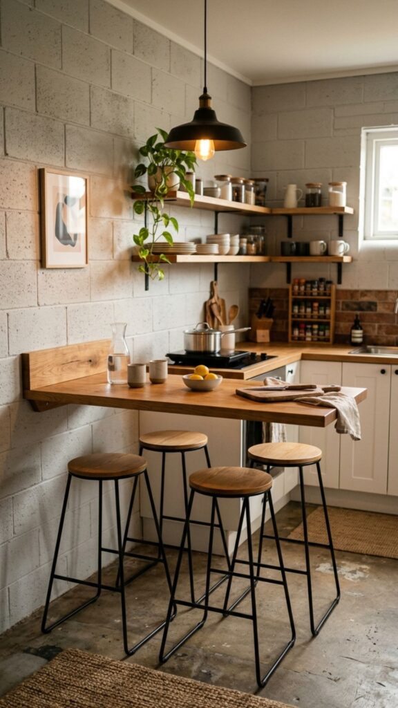 9. Frame a Compact Bar Seating Area