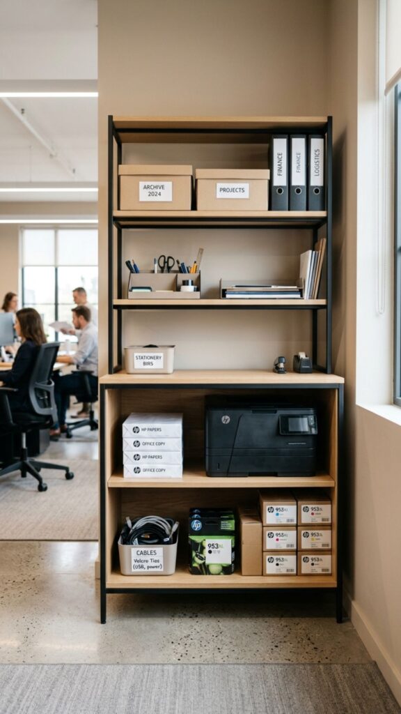 9. Hide the Printer Inside an Office Storage Zone