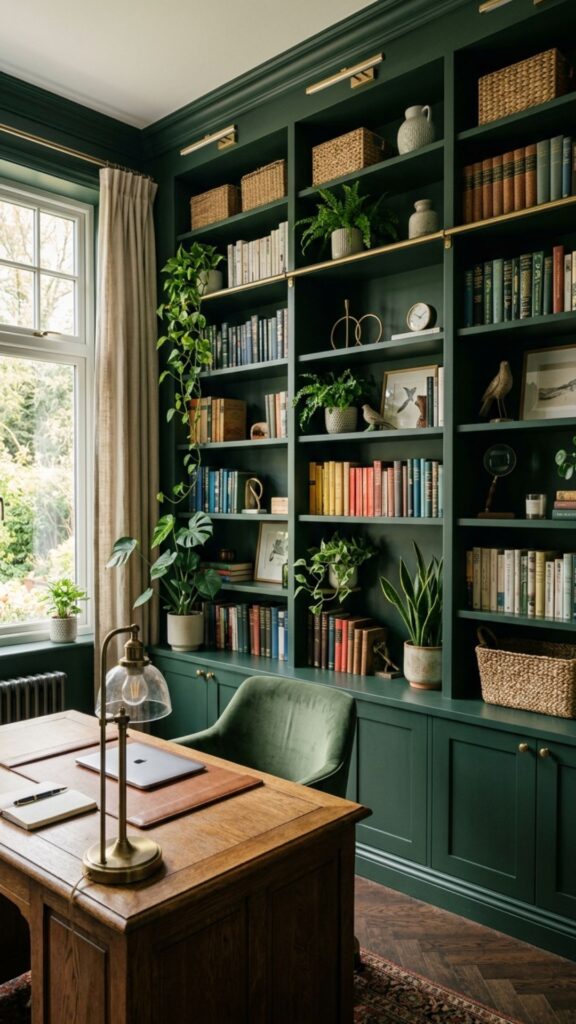 9. Install Green Built-In Shelving