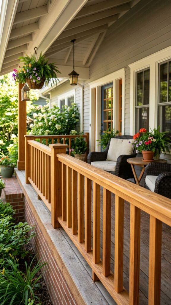 9. Install Square or Slatted Railings