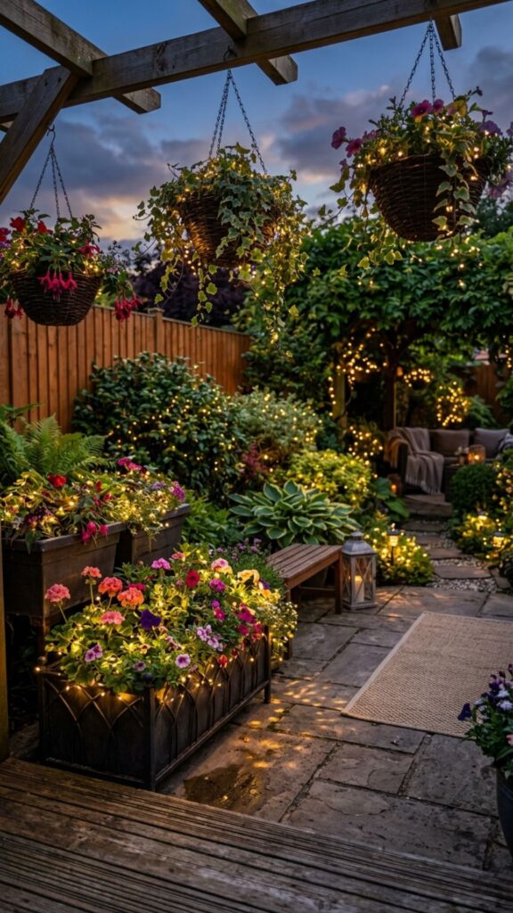 9. Light Up Planters with Solar Fairy Lights