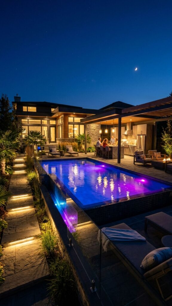 9. Light the Pool With Color-Changing LEDs