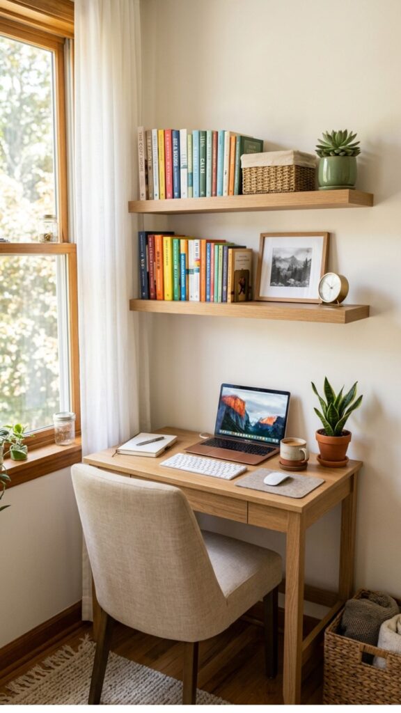 9. Match Your Desk to Your Living Room Furniture