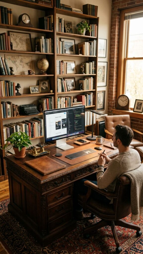 9. Mix Vintage Furniture With Modern Technology