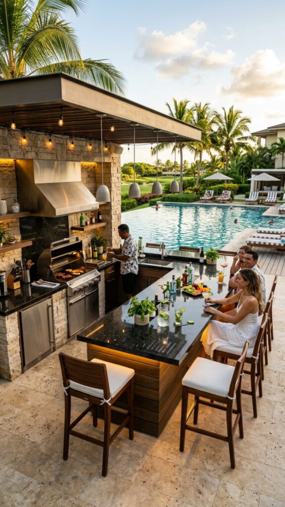 9. Poolside Entertainment Hub