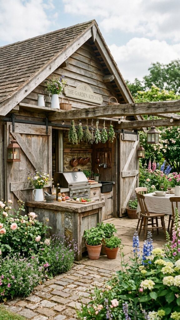 9. Rustic Barn-Style Kitchen Shed