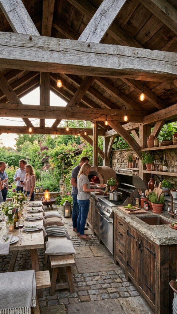 9. Rustic Wooden Beam Ceiling
