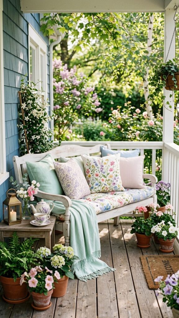 9. Style a Cozy Bench with Pillows