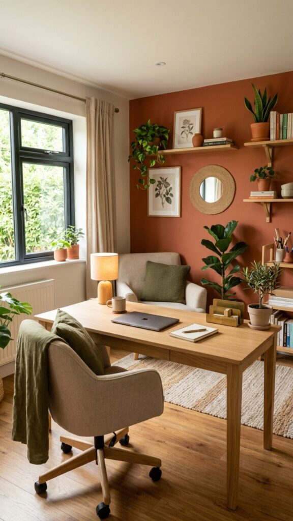 9. Terracotta for a Warm Creative Workspace