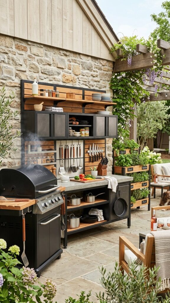 9. Use Vertical Storage Along the House Wall