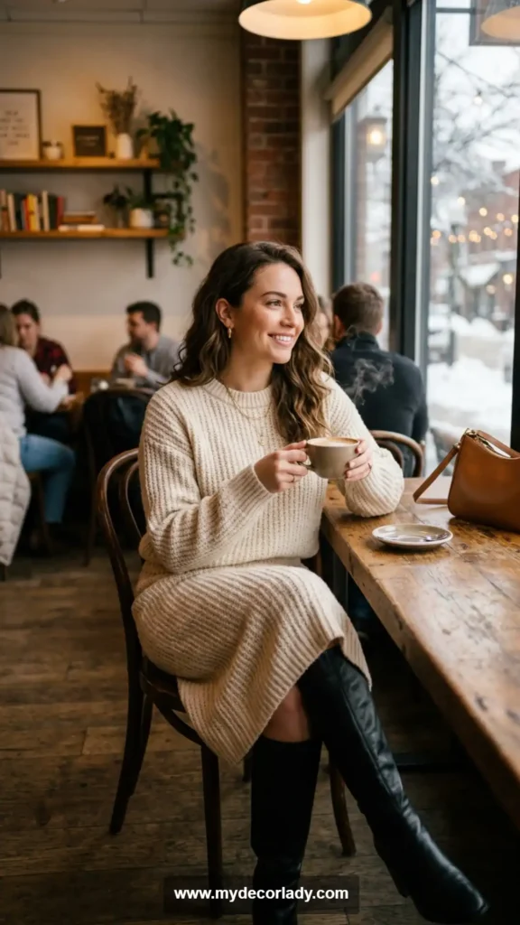 1. Chunky Knit Sweater and Skirt Matching Set