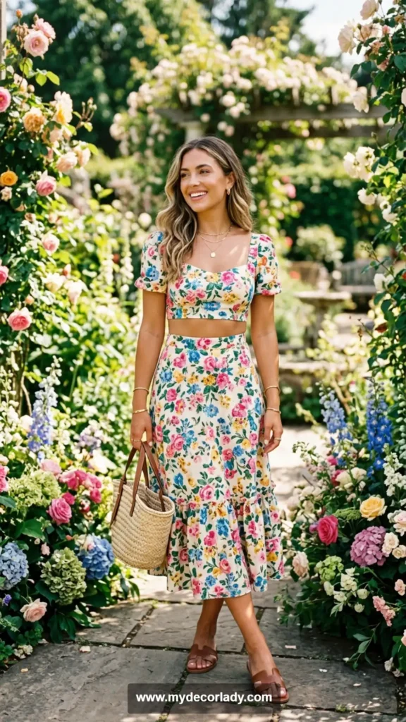 10. Crop Top and Skirt Matching Set