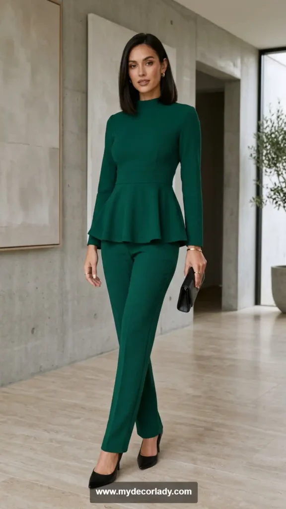 10. Peplum Top and Matching Bottom Sets