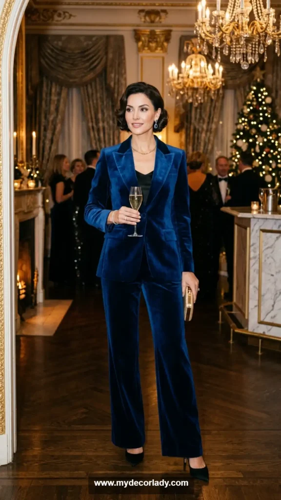10. Velvet Matching Set for Winter Evenings